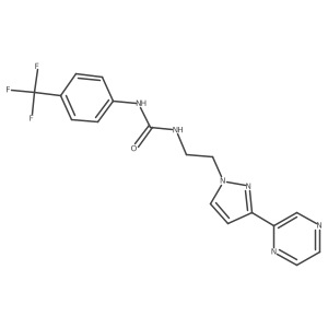 1-(2-(3-(pyrazin-2-yl)-1H-pyrazol-1-yl)ethyl)-3-(4-(trifluoromethyl)phenyl)urea Structure