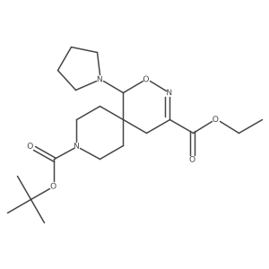 9-tert-Butyl 4-ethyl 1-(pyrrolidin-1-yl)-2-oxa-3,9-diazaspiro[5.5]undec-3-ene-4,9-dicarboxylate Structure