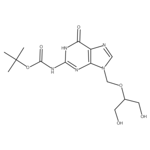 tert-butyl N-(9-{[(1,3-dihydroxypropan-2-yl)oxy]methyl}-6-oxo-6,9-dihydro-3H-purin-2-yl)carbamate结构式
