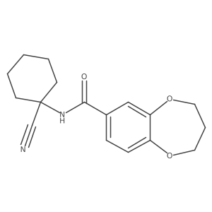 N-(1-Cyanocyclohexyl)-3,4-dihydro-2H-1,5-benzodioxepine-7-carboxamide结构式