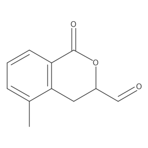 5-methyl-1-oxo-3,4-dihydro-1H-2-benzopyran-3-carbaldehyde结构式