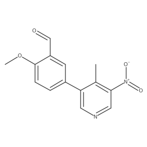 2-Methoxy-5-(4-methyl-5-nitropyridin-3-yl)benzaldehyde Structure