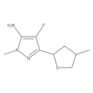 4-fluoro-1-methyl-3-(4-methyloxolan-2-yl)-1H-pyrazol-5-amine Structure