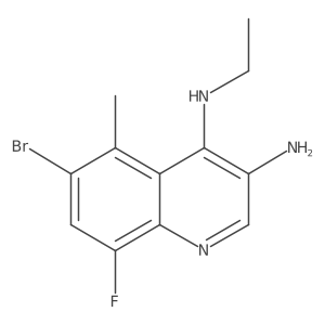 6-bromo-N4-ethyl-8-fluoro-5-methylquinoline-3,4-diamine Structure
