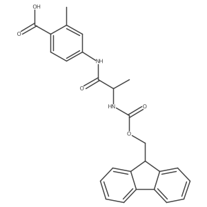 4-[(2S)-2-({[(9H-fluoren-9-yl)methoxy]carbonyl}amino)propanamido]-2-methylbenzoic acid结构式