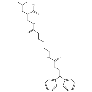 2-{[6-({[(9H-fluoren-9-yl)methoxy]carbonyl}amino)hexanamido]methyl}-4-methylpentanoic acid结构式