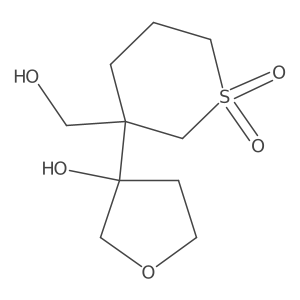 3-(Hydroxymethyl)-3-(3-hydroxyoxolan-3-yl)-1lambda6-thiane-1,1-dione结构式