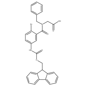 2-{N-benzyl-1-[2-bromo-5-({[(9H-fluoren-9-yl)methoxy]carbonyl}amino)phenyl]formamido}acetic acid Structure