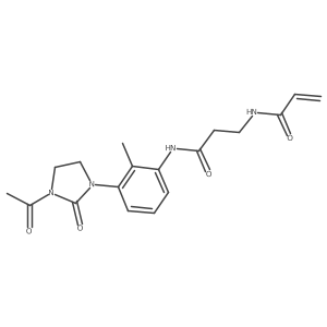 N-(2-{[3-(3-acetyl-2-oxoimidazolidin-1-yl)-2-methylphenyl]carbamoyl}ethyl)prop-2-enamide结构式