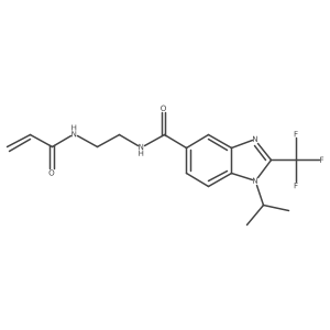 N-(2-{[1-(propan-2-yl)-2-(trifluoromethyl)-1H-1,3-benzodiazol-5-yl]formamido}ethyl)prop-2-enamide结构式