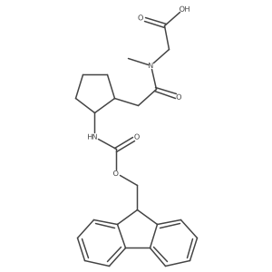 rac-2-{2-[(1R,2S)-2-({[(9H-fluoren-9-yl)methoxy]carbonyl}amino)cyclopentyl]-N-methylacetamido}acetic acid Structure
