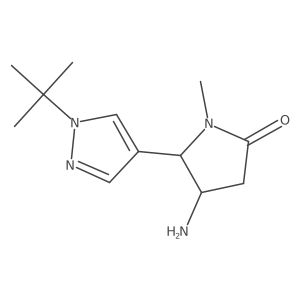 4-amino-5-(1-tert-butyl-1H-pyrazol-4-yl)-1-methylpyrrolidin-2-one结构式