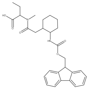 rac-2-{2-[(1R,2R)-2-({[(9H-fluoren-9-yl)methoxy]carbonyl}amino)cyclohexyl]-N-methylacetamido}butanoic acid Structure