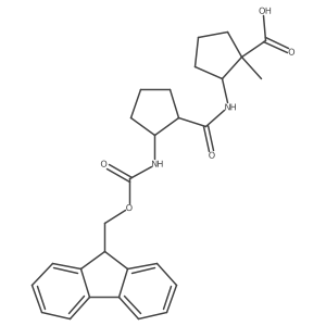 rac-2-[(1R,2S)-2-({[(9H-fluoren-9-yl)methoxy]carbonyl}amino)cyclopentaneamido]-1-methylcyclopentane-1-carboxylic acid Structure