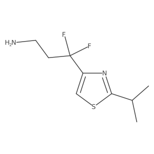 3,3-Difluoro-3-[2-(propan-2-yl)-1,3-thiazol-4-yl]propan-1-amine结构式