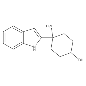4-amino-4-(1H-indol-2-yl)cyclohexan-1-ol结构式
