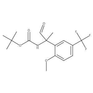 tert-butyl N-{2-[2-methoxy-5-(trifluoromethyl)phenyl]-1-oxopropan-2-yl}carbamate结构式