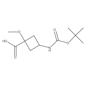 1-Methoxy-3-[(2-methylpropan-2-yl)oxycarbonylamino]cyclobutane-1-carboxylic acid结构式