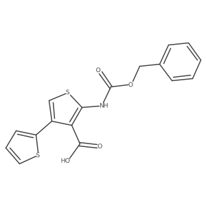 2-(Phenylmethoxycarbonylamino)-4-thiophen-2-ylthiophene-3-carboxylic acid结构式