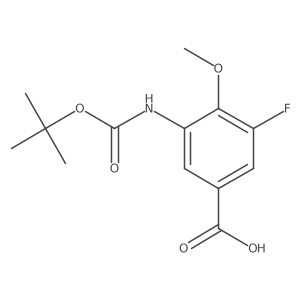 3-Fluoro-4-methoxy-5-[(2-methylpropan-2-yl)oxycarbonylamino]benzoic acid结构式