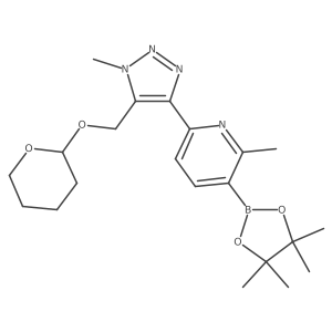 2-Methyl-6-(1-methyl-5-(((tetrahydro-2H-pyran-2-yl)oxy)methyl)-1H-1,2,3-triazol-4-yl)-3-(4,4,5,5-tetramethyl-1,3,2-dioxaborolan-2-yl)pyridine结构式