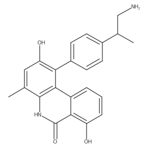 (R)-1-(4-(1-Aminopropan-2-yl)phenyl)-2,7-dihydroxy-4-methylphenanthridin-6(5H)-one Structure