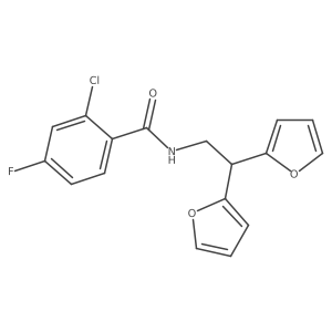 N-[2,2-bis(furan-2-yl)ethyl]-2-chloro-4-fluorobenzamide结构式