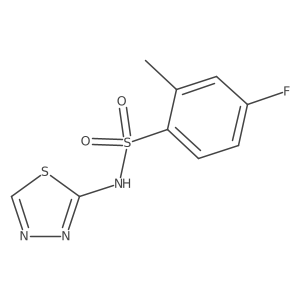 4-fluoro-2-methyl-N-(1,3,4-thiadiazol-2-yl)benzene-1-sulfonamide结构式