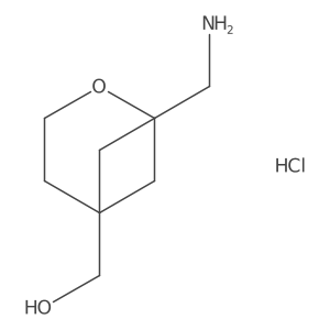 [1-(Aminomethyl)-2-oxabicyclo[3.1.1]heptan-5-yl]methanol hydrochloride结构式