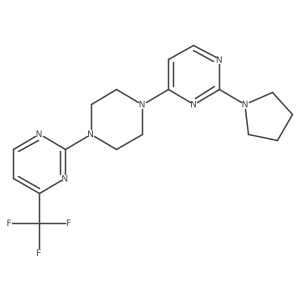 2-(Pyrrolidin-1-yl)-4-{4-[4-(trifluoromethyl)pyrimidin-2-yl]piperazin-1-yl}pyrimidine结构式