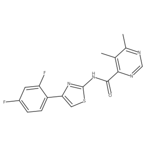 N-[4-(2,4-Difluorophenyl)-1,3-thiazol-2-yl]-5,6-dimethylpyrimidine-4-carboxamide Structure