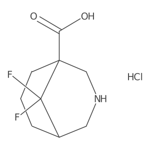 9,9-Difluoro-3-azabicyclo[3.3.1]nonane-1-carboxylic acid;hydrochloride结构式