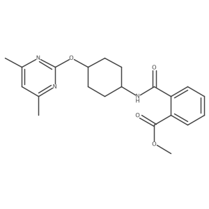 Methyl 2-{[(1r,4r)-4-[(4,6-dimethylpyrimidin-2-yl)oxy]cyclohexyl]carbamoyl}benzoate结构式