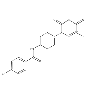 4-chloro-N-[1-(1,3-dimethyl-2,4-dioxo-5H-pyrimidin-1-ium-5-yl)piperidin-4-yl]benzamide Structure