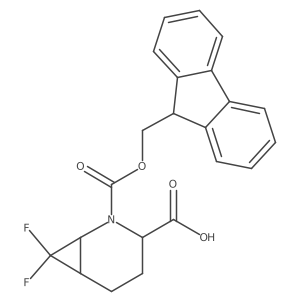 (3R)-2-{[(9H-fluoren-9-yl)methoxy]carbonyl}-7,7-difluoro-2-azabicyclo[4.1.0]heptane-3-carboxylic acid结构式