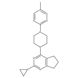 2-(4-{2-cyclopropyl-5H,6H,7H-cyclopenta[d]pyrimidin-4-yl}piperazin-1-yl)-5-methylpyrimidine结构式