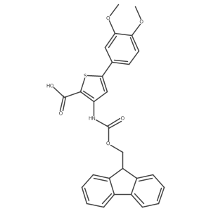 5-(3,4-dimethoxyphenyl)-3-({[(9H-fluoren-9-yl)methoxy]carbonyl}amino)thiophene-2-carboxylic acid结构式