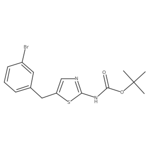 tert-butyl N-{5-[(3-bromophenyl)methyl]-1,3-thiazol-2-yl}carbamate结构式