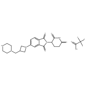 2-(2,6-Dioxopiperidin-3-yl)-5-(3-(piperazin-1-ylmethyl)azetidin-1-yl)isoindoline-1,3-dione 2,2,2-trifluoroacetate Structure