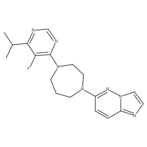 1-[5-Fluoro-6-(propan-2-yl)pyrimidin-4-yl]-4-{imidazo[1,2-b]pyridazin-6-yl}-1,4-diazepane Structure