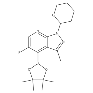 5-Fluoro-3-methyl-1-(tetrahydro-2H-pyran-2-yl)-4-(4,4,5,5-tetramethyl-1,3,2-dioxaborolan-2-yl)-1H-pyrazolo[3,4-b]pyridine Structure
