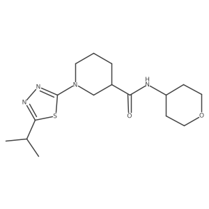 N-(oxan-4-yl)-1-[5-(propan-2-yl)-1,3,4-thiadiazol-2-yl]piperidine-3-carboxamide结构式