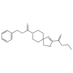 8-Benzyl 3-ethyl 1-oxa-2,4,8-triazaspiro[4.5]dec-3-ene-3,8-dicarboxylate Structure