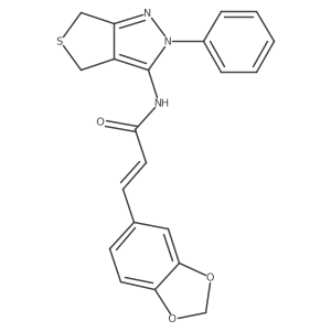 (Z)-3-(benzo[d][1,3]dioxol-5-yl)-N-(2-phenyl-4,6-dihydro-2H-thieno[3,4-c]pyrazol-3-yl)acrylamide Structure
