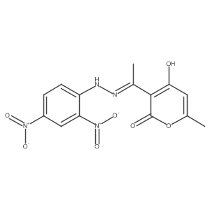 (Z)-3-(1-(2-(2,4-dinitrophenyl)hydrazono)ethyl)-4-hydroxy-6-methyl-2H-pyran-2-one结构式