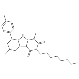 1,7-dimethyl-9-(4-methylphenyl)-3-octyl-6,7,8,9a,10,10a-hexahydro-4aH-purino[7,8-a]pyrimidine-2,4-dione Structure