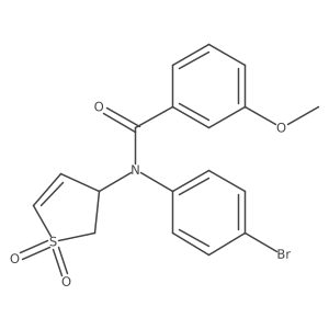 N-(4-bromophenyl)-N-(1,1-dioxido-2,3-dihydrothiophen-3-yl)-3-methoxybenzamide结构式