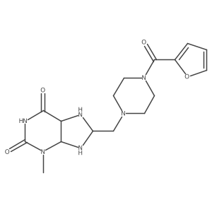 8-[[4-(furan-2-carbonyl)piperazin-1-yl]methyl]-3-methyl-5,7,8,9-tetrahydro-4H-purine-2,6-dione结构式