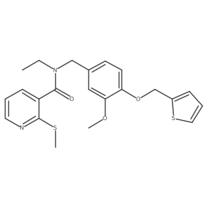N-ethyl-N-({3-methoxy-4-[(thiophen-2-yl)methoxy]phenyl}methyl)-2-(methylsulfanyl)pyridine-3-carboxamide Structure