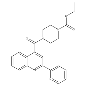 Ethyl 4-[(2-(2-pyridyl)-4-quinolyl)carbonyl]piperazinecarboxylate结构式